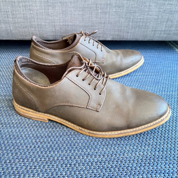 seven91 Brown Plain-Toe Derby Oxfords Casual Dress Shoes Men’s 11 - Pre-owned - Picture 1 of 14